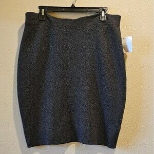 Eileen Fisher Knit Dark Gray Pencil Skirt Size L